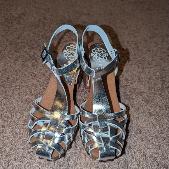 Porronet silver chunky heels size 7 - Picture 2 of 5